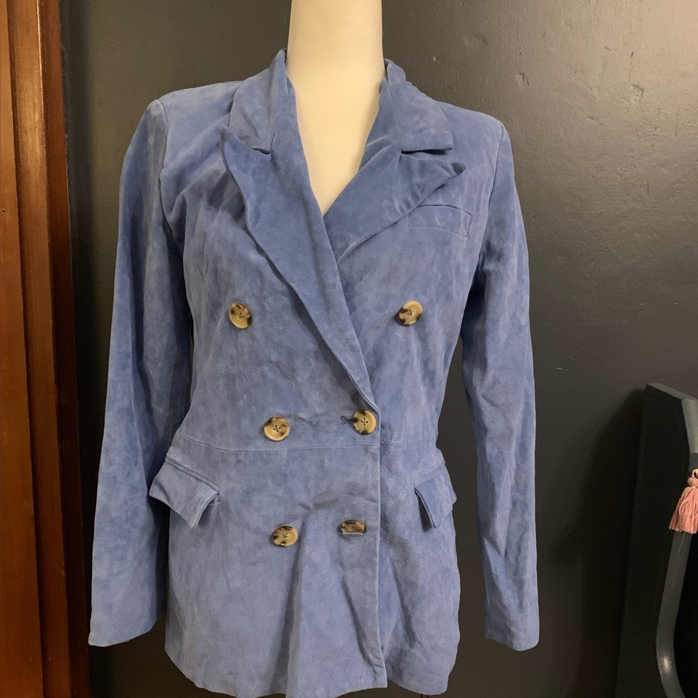 Blank NYC suede blue blazer Free people size medium